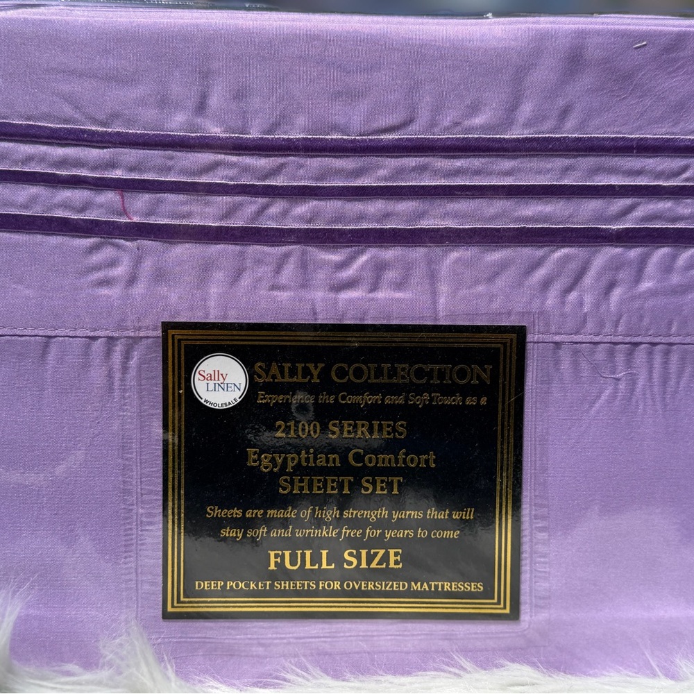 Full size bed sheets set, deep pocket,4PCS, lavender color Egyptian Comfort